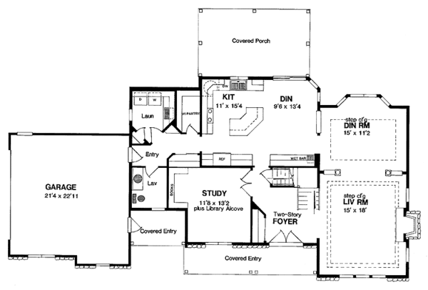 Architectural House Design - Country Floor Plan - Main Floor Plan #316-196