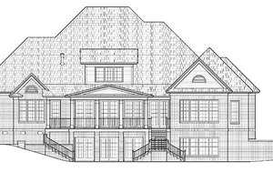 Exterior - Rear Elevation for Colonial House Plan #1054-12 - 6 bed, 6.5 bath