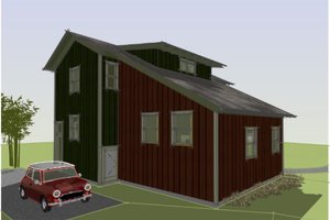 Exterior - Rear Elevation for Cottage House Plan #450-1 - 3 bed, 2.5 bath