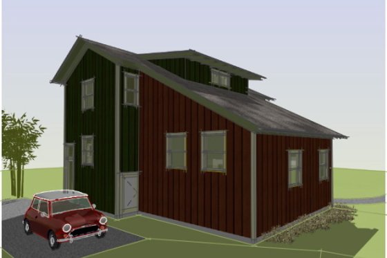 Exterior - Rear Elevation for Cottage House Plan #450-1 - 3 bed, 2.5 bath