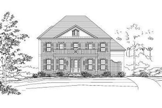 Exterior - Front Elevation for Colonial House Plan #411-731 - 4 bed, 4.5 bath
