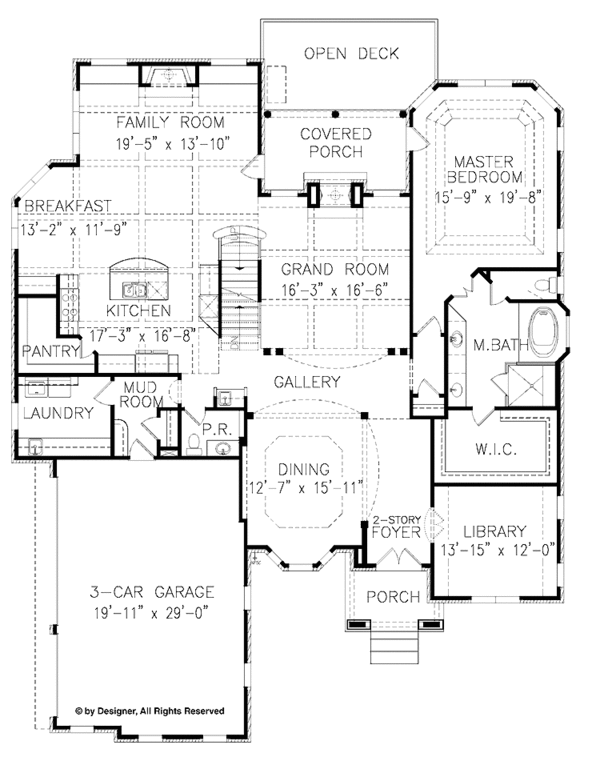 House Blueprint - Traditional Floor Plan - Main Floor Plan #54-300