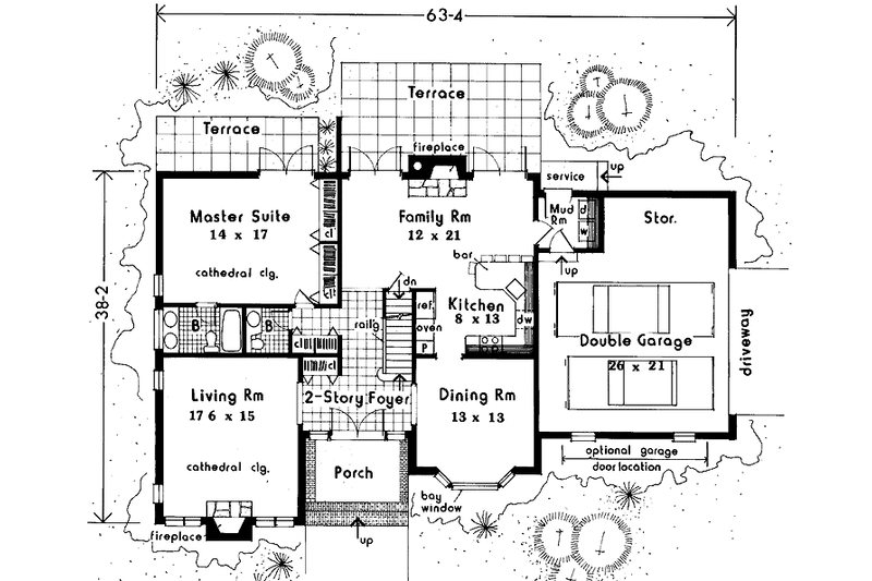 House Plan Design - Floor Plan - Main Floor for Traditional House Plan #3-338 - 4 bed, 3.5 bath