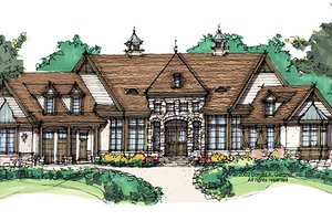 European Exterior - Front Elevation Plan #929-941