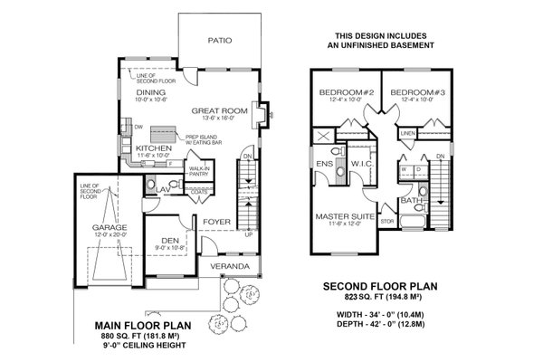 Craftsman Floor Plan - Main Floor Plan #1100-5