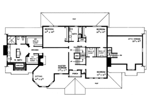 Floor Plan - Upper Floor for Victorian House Plan #72-897 - 5 bed, 3.5 bath