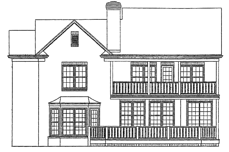 House Blueprint - Exterior - Rear Elevation for Traditional House Plan #453-135 - 3 bed, 2.5 bath