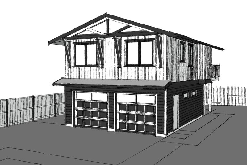 Dream House Plan - Exterior - Other Elevation 2 for Craftsman House Plan #1101-8 - 2 bed, 1 bath