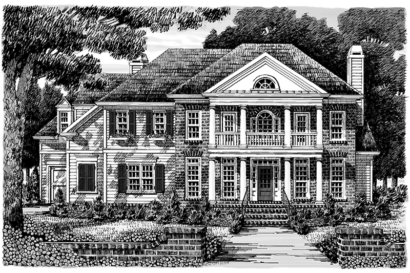 House Blueprint - Exterior - Front Elevation 3 for Classical House Plan #927-856 - 5 bed, 4 bath