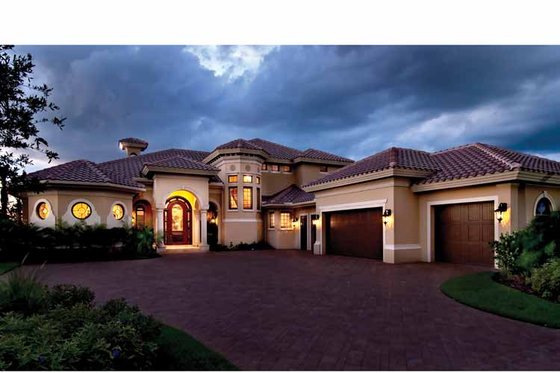 Exterior - Front Elevation 4 for Mediterranean House Plan #930-440 - 5 bed, 5.5 bath