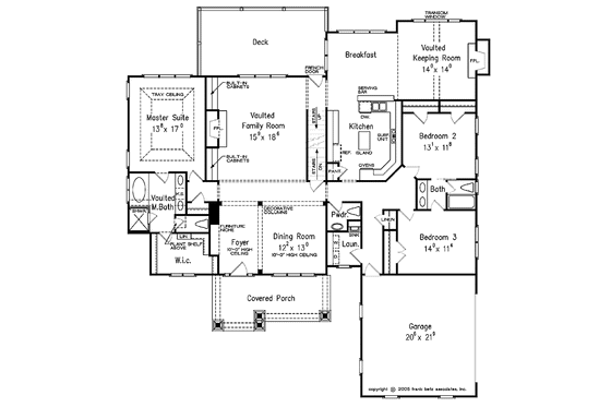 Floor Plan - Main Floor for Craftsman House Plan #927-337 - 3 bed, 2.5 bath