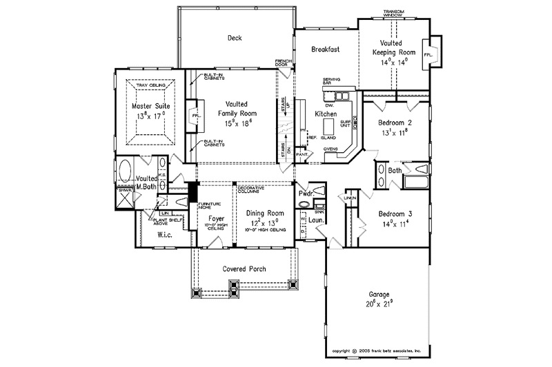 Home Plan - Floor Plan - Main Floor for Craftsman House Plan #927-337 - 3 bed, 2.5 bath
