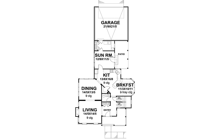 Home Plan - Floor Plan - Main Floor for Country House Plan #320-842 - 3 bed, 2.5 bath