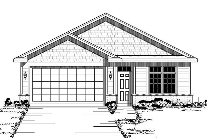 Home Plan - Exterior - Front Elevation 3 for European House Plan #51-601 - 2 bed, 2 bath