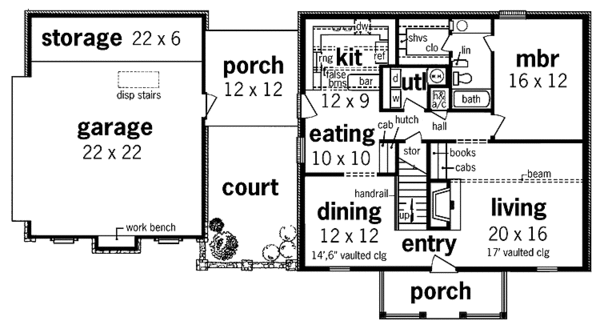 House Plan Design - Traditional Floor Plan - Main Floor Plan #45-420