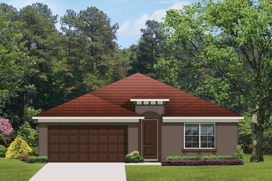 Exterior - Front Elevation 3 for Mediterranean House Plan #1058-57 - 4 bed, 3 bath