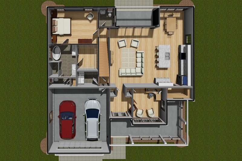Home Plan - Floor Plan - Main Floor for Farmhouse House Plan #513-2241 - 4 bed, 2.5 bath