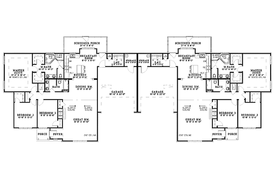 Floor Plan - Main Floor for Ranch House Plan #17-2937 - 6 bed, 4 bath