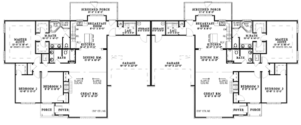 Architectural House Design - Ranch Floor Plan - Main Floor Plan #17-2937