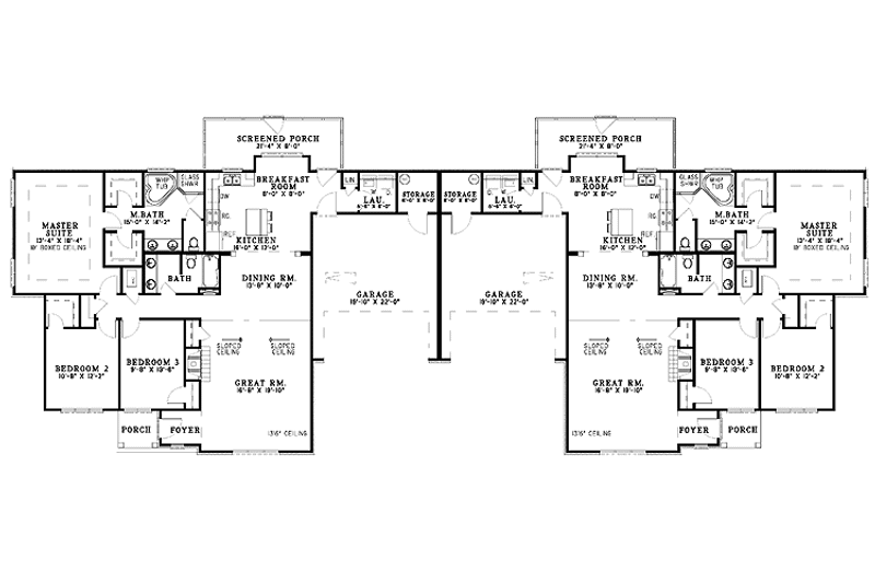 Dream House Plan - Floor Plan - Main Floor for Ranch House Plan #17-2937 - 6 bed, 4 bath