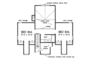 Floor Plan - Upper Floor for Country House Plan #929-174 - 3 bed, 2.5 bath