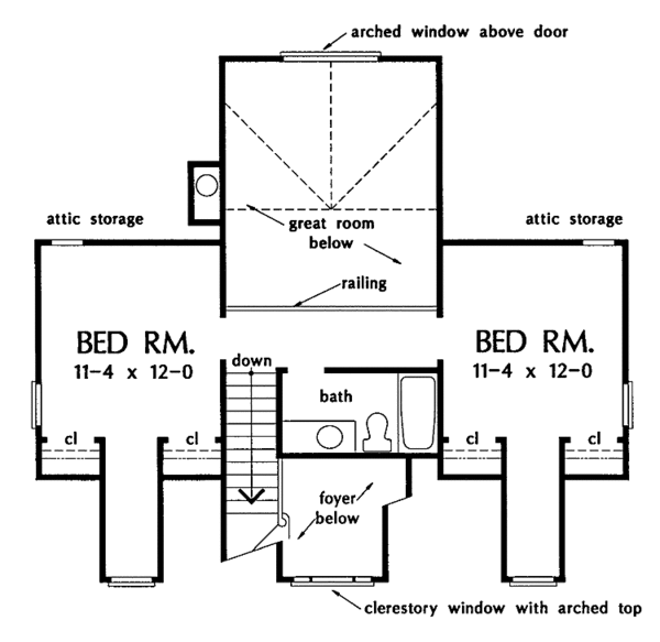 House Blueprint - Country Floor Plan - Upper Floor Plan #929-174