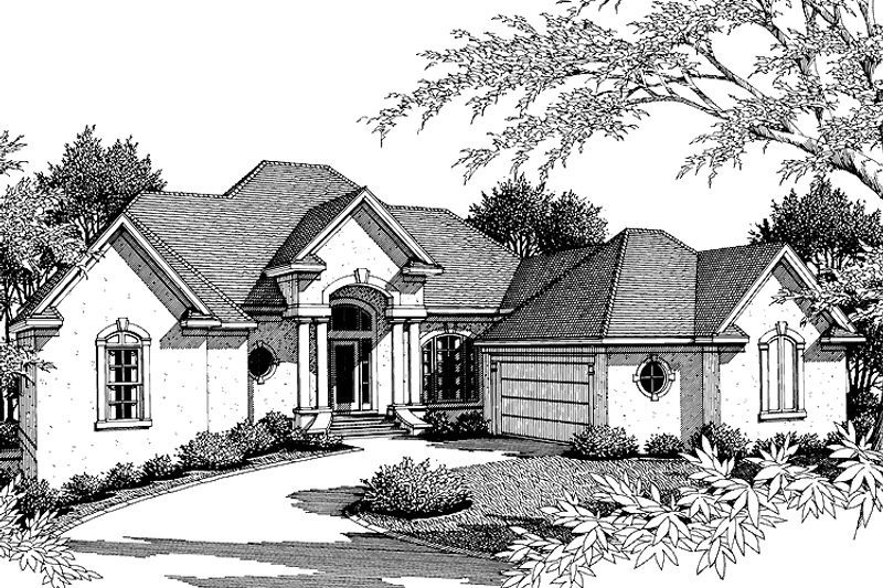 Home Plan - Exterior - Front Elevation 3 for Adobe / Southwestern House Plan #952-145 - 3 bed, 3.5 bath