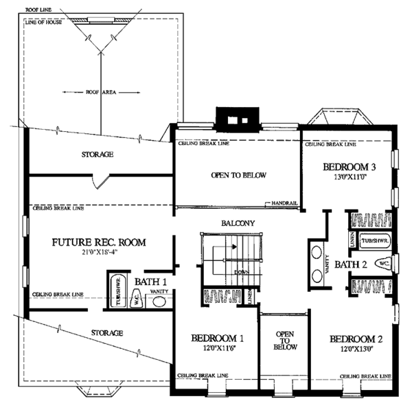 Home Plan - Classical Floor Plan - Upper Floor Plan #137-325