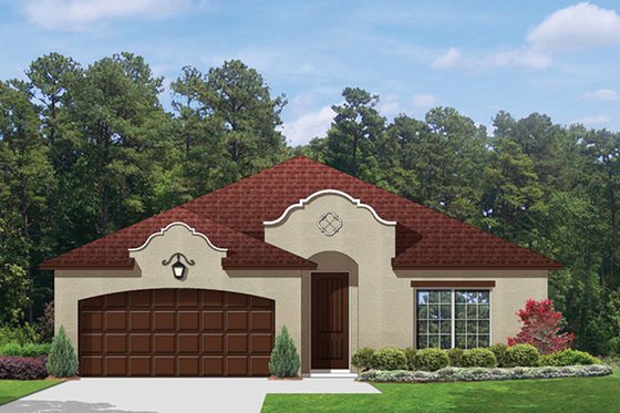 Exterior - Front Elevation 4 for Mediterranean House Plan #1058-70 - 3 bed, 2 bath