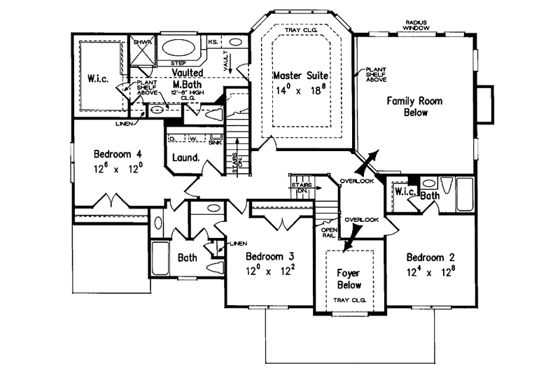 Home Plan - Floor Plan - Upper Floor for Colonial House Plan #927-490 - 4 bed, 3.5 bath