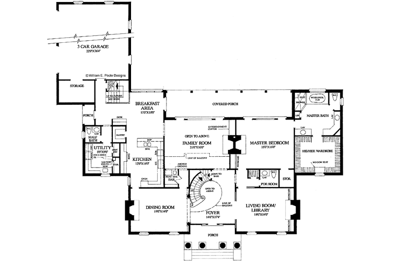 Dream House Plan - Floor Plan - Main Floor for Classical House Plan #137-311 - 4 bed, 4 bath