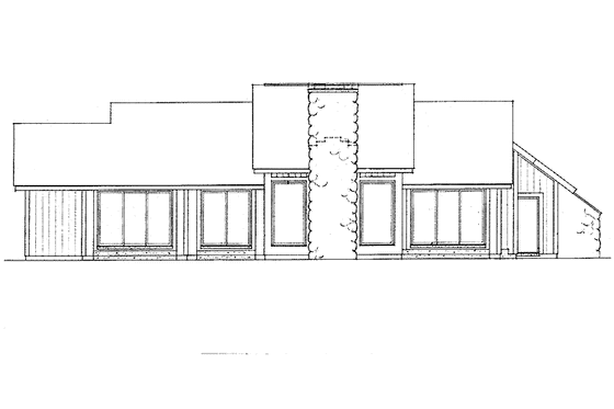 Exterior - Rear Elevation for Contemporary House Plan #72-780 - 2 bed, 2.5 bath