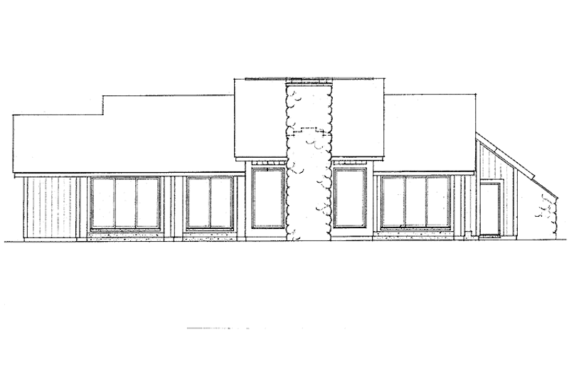 Home Plan - Exterior - Rear Elevation for Contemporary House Plan #72-780 - 2 bed, 2.5 bath