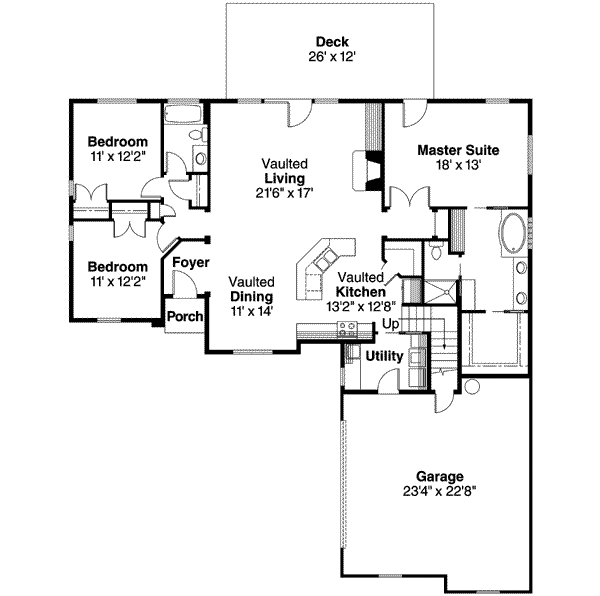 Ranch Floor Plan - Main Floor Plan #124-580
