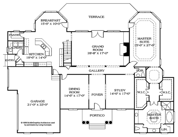 Home Plan - Classical Floor Plan - Main Floor Plan #453-195
