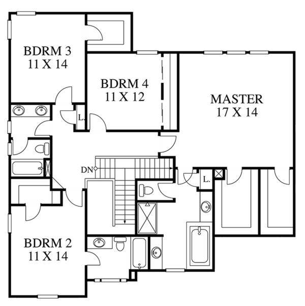 Home Plan - Colonial Floor Plan - Upper Floor Plan #1053-64