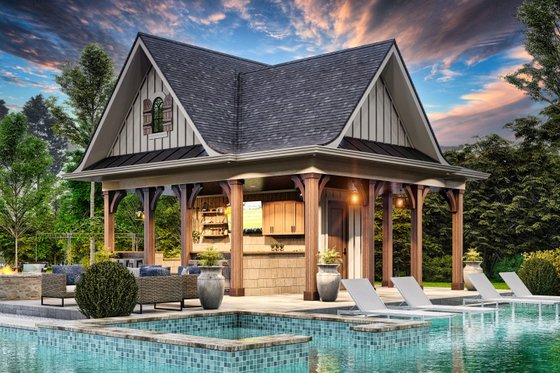 Exterior - Other Elevation 2 for Modern House Plan #54-578, 0 bath