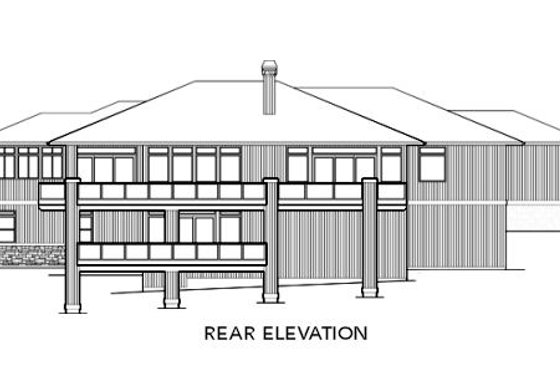 Exterior - Rear Elevation for Contemporary House Plan #48-299 - 3 bed, 2.5 bath