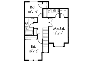 Floor Plan - Upper Floor for Traditional House Plan #303-376 - 3 bed, 2.5 bath