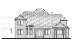Exterior - Rear Elevation for Traditional House Plan #456-26 - 4 bed, 3.5 bath