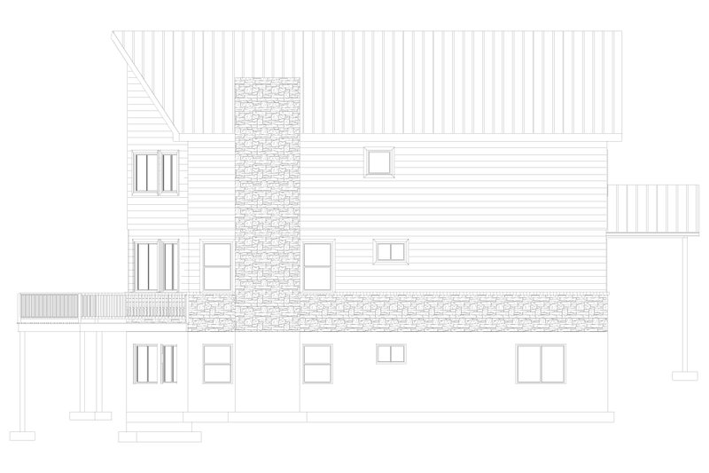 House Design - Exterior - Rear Elevation 1 for Cabin House Plan #1060-451 - 4 bed, 3 bath