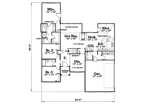 Traditional Floor Plan - Main Floor Plan #20-649