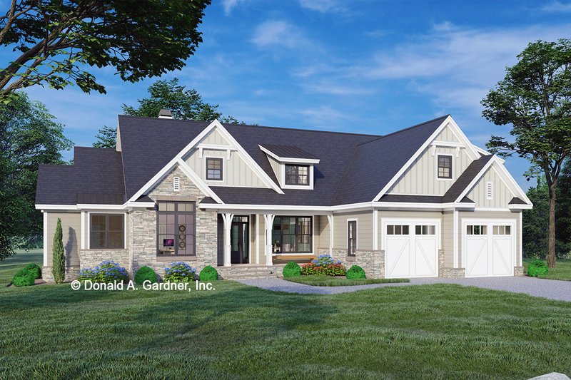 Dream House Plan - Craftsman Exterior - Front Elevation Plan #929-1177