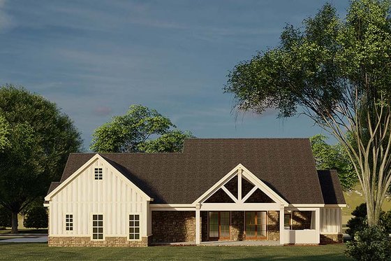 Exterior - Rear Elevation for Farmhouse House Plan #923-183 - 3 bed, 2.5 bath