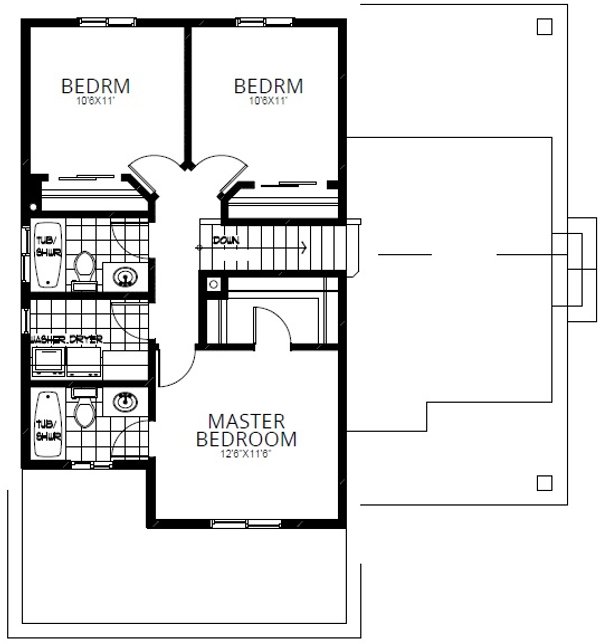 Craftsman Floor Plan - Upper Floor Plan #112-171