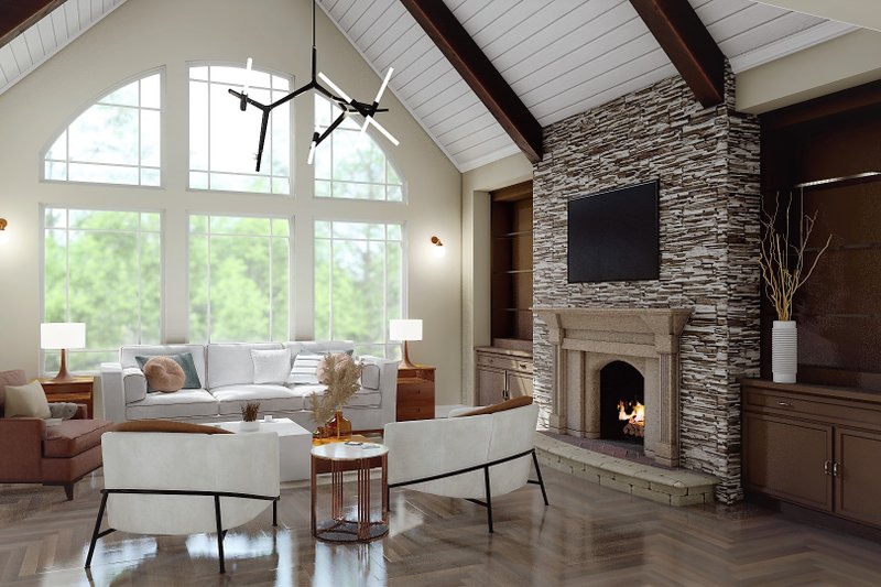 House Blueprint - Interior - Family Room 2 for Ranch House Plan #54-444 - 3 bed, 2.5 bath