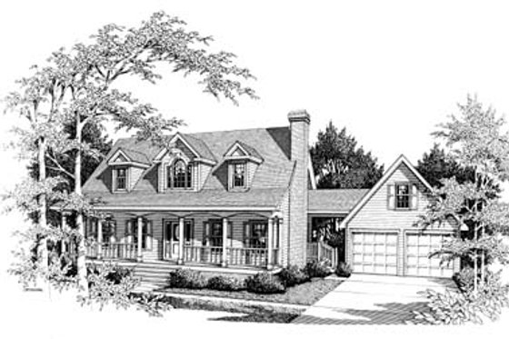 Exterior - Front Elevation for Colonial House Plan #10-201 - 3 bed, 2.5 bath