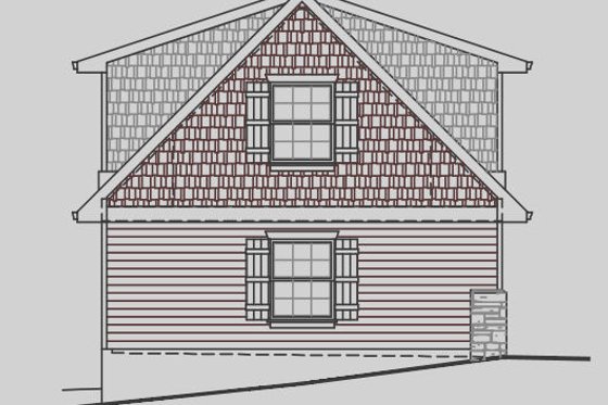 Exterior - Other Elevation 1 for Craftsman House Plan #487-4 - 1 bed, 1 bath
