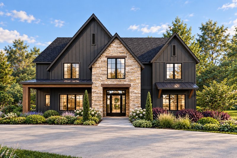 Dream House Plan - Exterior - Front Elevation 3 for Farmhouse House Plan #932-1461 - 5 bed, 5.5 bath