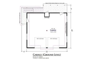 Floor Plan - Main Floor for Farmhouse House Plan #1099-2 - 1 bed, 1 bath